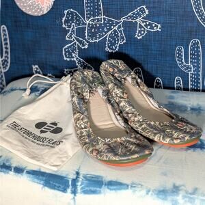 The Storehouse Flats Woodland Camo Leather Ballet Shoes Green Women's Size 10